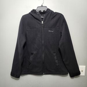 Marmot Blacck Hooded Fleece Lined  Jacket Size L
